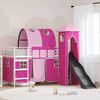 vidaXL Kids'Loft Bed Frame White and Pink 99.5 x 190 cm Metal