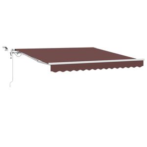 vidaXL Automatic Retractable Awning with LED Brown 300x250 cm
