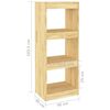 vidaXL Book Cabinet/Room Divider 40x30x103.5 cm Solid Pinewood