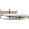 vidaXL Metal Bed Frame without Mattress Smoked Oak 183x213 cm