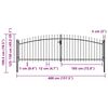 vidaXL Double Door Fence Gate with Spear Top 400x199.5 cm
