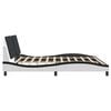 vidaXL Bed Frame without Mattress "Zadar" White and Black 200x200 cm Faux Leather