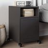 vidaXL Bedside Cabinet Black 36x39x59 cm Steel