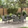 vidaXL Garden Dining Set 7 pcs Grey Powder-Coated Steel