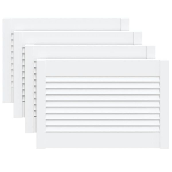 vidaXL Cabinet Doors Louvred Design 4 pcs White 39.5x59.4 cm Solid Wood Pine