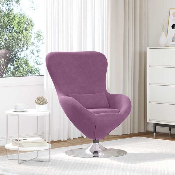 vidaXL Egg Chair Purple 63 x 73 x 90 cm Velvet