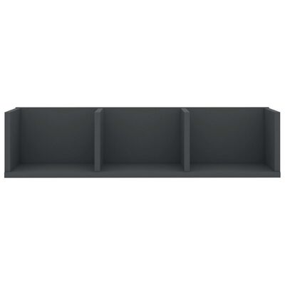 vidaXL CD Wall Shelf Grey 75x18x18 cm Engineered Wood