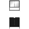 vidaXL Bathroom Furniture Set with Shelf 2 pcs Black Engineered wood