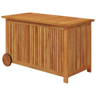 vidaXL Garden Storage Box with Wheels 90x50x58 cm Solid Wood Acacia