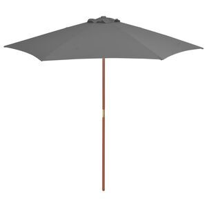 vidaXL Garden Parasol with Wooden Pole 270 cm Anthracite