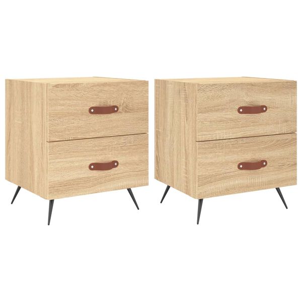 vidaXL Bedside Cabinets 2 pcs Sonoma Oak 40x35x47.5 cm Engineered Wood