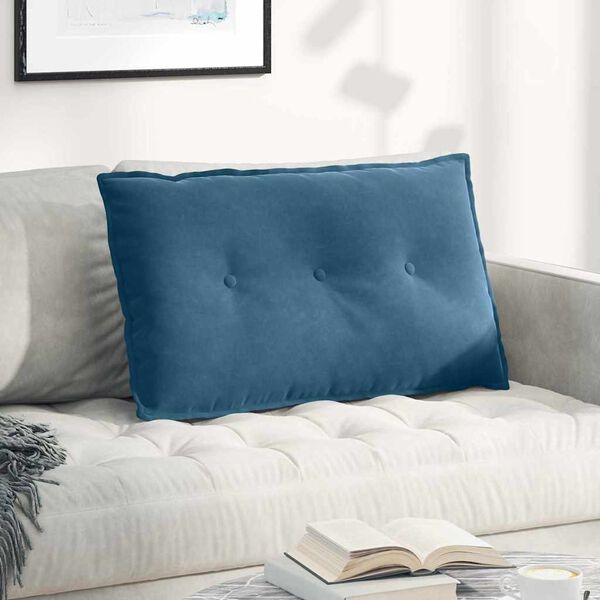 vidaXL Back Pillow Blue 80 x 50 cm Corduroy Fabric
