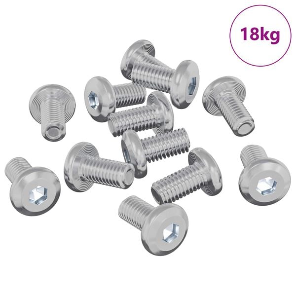 vidaXL Lock Screw Plain 4865 pcs Silver Steel