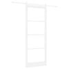 vidaXL Sliding Door ORKDAL White 93 x 232 cm Solid Pine Wood and Glass