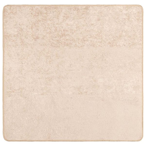 vidaXL Rug Print Cream 100 x 100 cm Polyester and PVC