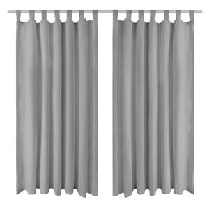 vidaXL Micro-Satin Curtains 2 pcs with Loops 140x225 cm Grey