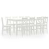 vidaXL 11 Piece Dining Set Pinewood White