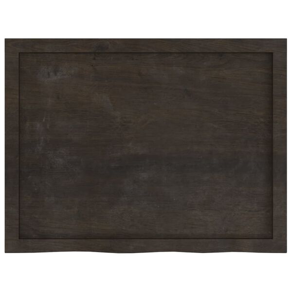 vidaXL Bathroom Countertop Dark Brown 80x60x(2-4) cm Treated Solid Wood