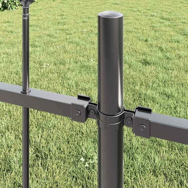 vidaXL Garden Fence 8 pcs Grey 13.6 x 1.2 m Powder-coated Steel