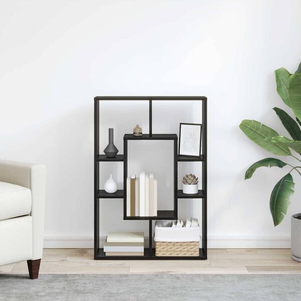 vidaXL Book Cabinet Black Oak 63 x 20 x 90 cm Engineered Wood