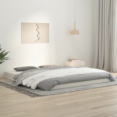 vidaXL Bed Frame White 180x200 cm Super King Size Solid Wood Pine