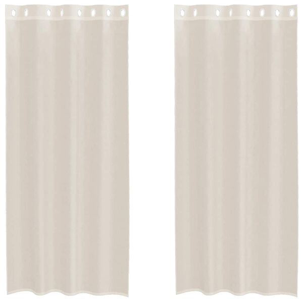 vidaXL Voile Curtains with Grommets 2 pcs Cream 140x225 cm