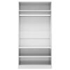 vidaXL Wardrobe High Gloss White 100x50x200 cm Engineered Wood