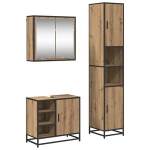 vidaXL Bathroom Furniture Set 3 pcs Artisan Oak Engineered Wood