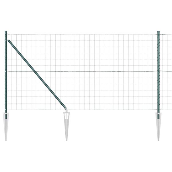 vidaXL Fence with Post Green 1 x 25 m Steel and PVC