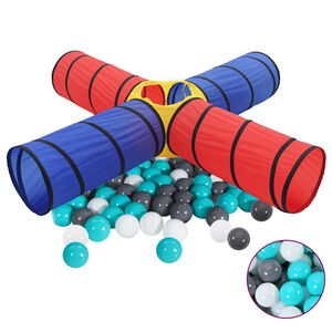 vidaXL Children Play Tunnel with 250 Balls Multicolour