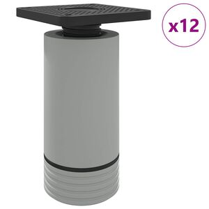 vidaXL Furniture Feet Adjustable 12 pcs White 64 x 64 x 100 mm PP