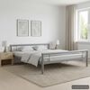 vidaXL Bed Frame without Mattress Grey and White Metal 180x200 cm Super King