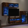 vidaXL 5 Piece TV Wall Units with LED Smoked Oak Engineered Wood