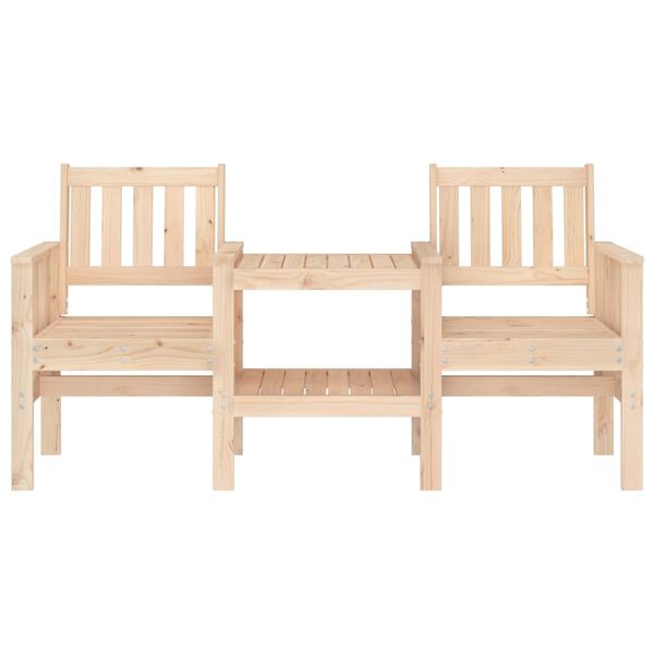 vidaXL Garden Bench with Table 2-Seater Solid Wood Pine