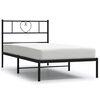 vidaXL Metal Bed Frame without Mattress with Headboard Black 100x190cm