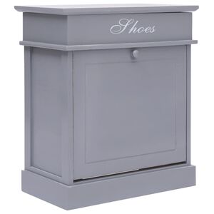 vidaXL Shoe Cabinet Grey 50x28x58 cm Paulownia Wood