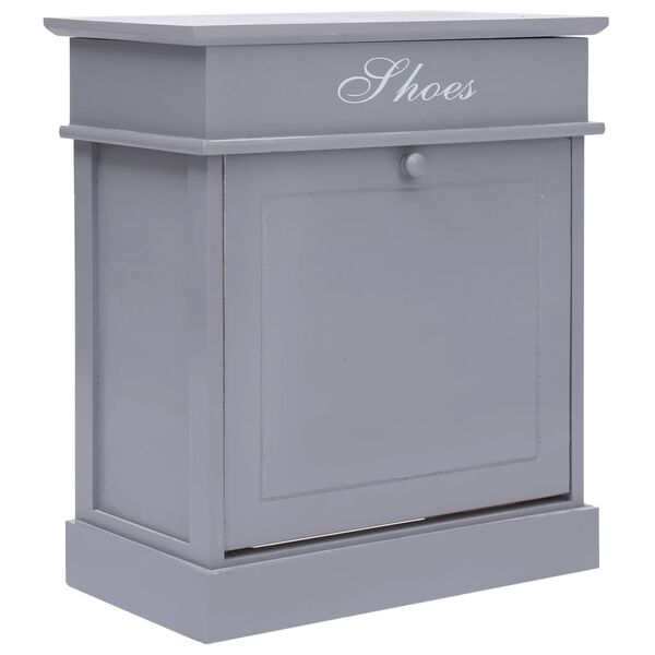 vidaXL Shoe Cabinet Grey 50x28x58 cm Paulownia Wood