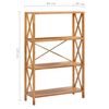 vidaXL 4-Tier Shelf 80x30x125 cm Solid Oak Wood