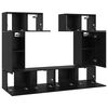 vidaXL TV Cabinet Set Wall-mounted 6 pcs Black Oak Engineered Wood