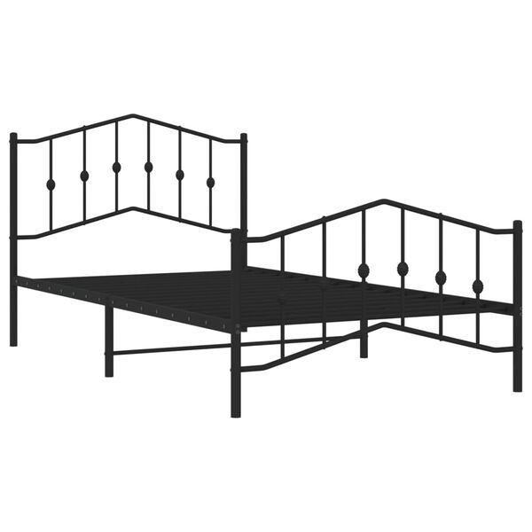 vidaXL Metal Bed Frame without Mattress with Footboard&nbsp;Black 107x203cm