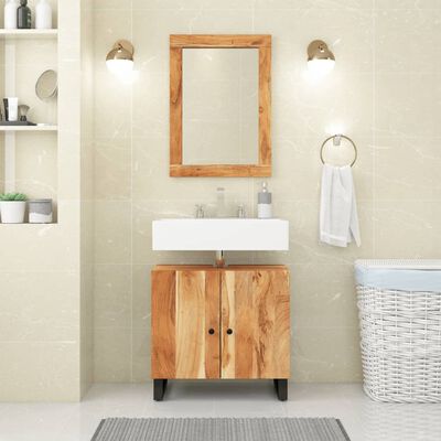 vidaXL 2 Piece Bathroom Furniture Set Solid Wood Acacia