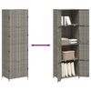 vidaXL Garden Storage Cabinet Grey 59x40x180 cm Poly Rattan
