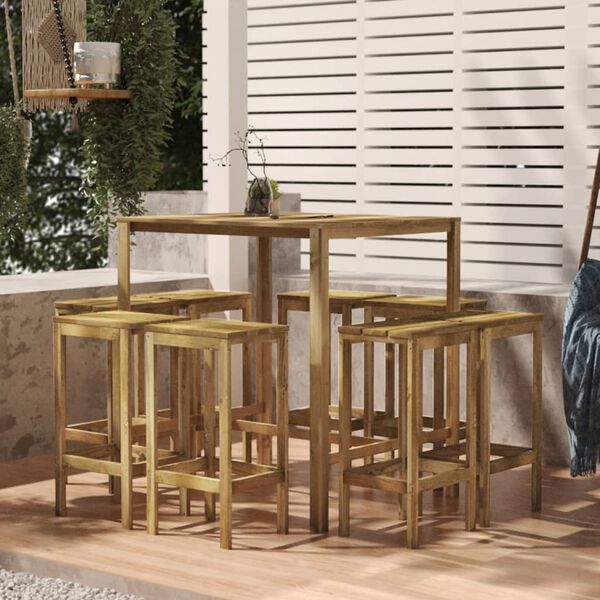 vidaXL 9 Piece Garden Bar Set Impregnated Pinewood