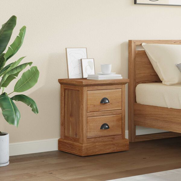 vidaXL Bedside Table Natural 40 x 30 x 50 cm Solid Teak Wood