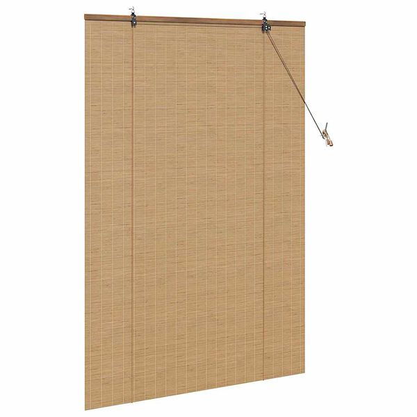 vidaXL Roller Blind with Curtains Manual Brown 120 x 160 cm Bamboo