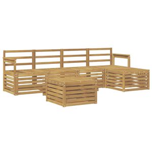 vidaXL Outdoor Sofa Set 6 pcs White Solid Acacia Wood