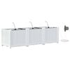 vidaXL Garden Planter 3 pcs White 120 x 40 x 37.5 cm Plastic
