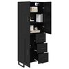 vidaXL Highboard with Drawer 2 pcs Black Oak 69.5 x 34 x 180 cm