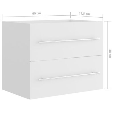 vidaXL Sink Cabinet White 60x38.5x48 cm Engineered Wood