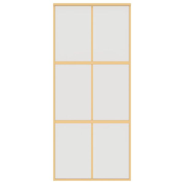 vidaXL Sliding Door Gold 90x205 cm Frosted ESG Glass and Aluminium